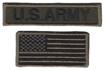 Twin Set US Army Military Strip & USA Flag Iron on Sew on Embroidered Badge Applique Motif Patch From PatchWOW