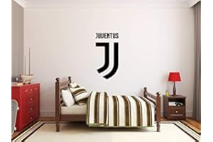DECO-ONLINE XXL Juventus FC Adesivo da parete Art Deco Decorazione della stanza Ragazzi Squadra di calcio Logo Sign Adesivo auto gratuito Cresta Calcio Etichetta Distintivo Serie A