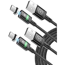 Magnet-Ladekabel 3-in-1, 3x 0,5 M – Rotierend Für Typ C, Micro USB & Apple (nur Laden)