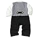 Baby Boys Wedding Check Tuxedo Suit Bowtie Romper Bodysuit Outfits 6-12 Months Clothes