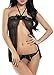 Bomshel Women Black Open front babydoll nightwear lingerie with G-string RS.299.00