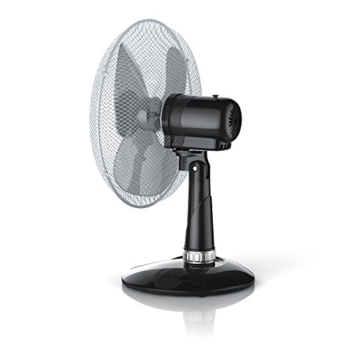 Brandson – Tischventilator 30cm / Windmaschine | Tisch Ventilator mit 3-Leistungsstufen | Leistungsaufnahme 40W | angenehmes Betriebsgeräusch | Neigungswinkel ca. 30° | Oszillation ca. 85° | schwarz / silber - 3