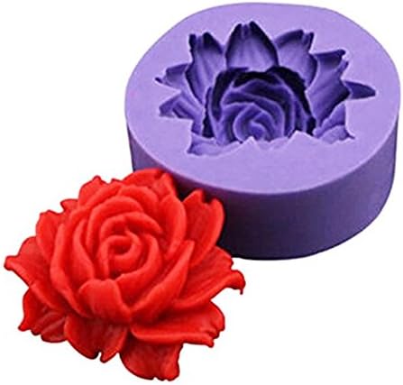 MFINHOME 3D Rose Flower Fondant Cake Chocolate Sugarcraft Mold DIY Soap Mold
