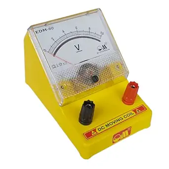 Om Meters EDM-80 Desk Stand Analog 0-10V DC Voltmeter (Yellow)