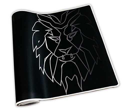 LionControl Hochwertiges Control Gaming-Mauspad-XXL (800x400x3mm) | Schwarz | Wasserdicht | Genähte Umrandung | Anti-Rutsch-Rückseite | Für Computer | Laptop | Tastatur | Maus - 3