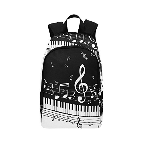 Preisvergleich Produktbild VunKo Rucksack mit Klaviernoten-Design, für Erwachsene, Teenager, Schulranzen, Reisen, Wandern