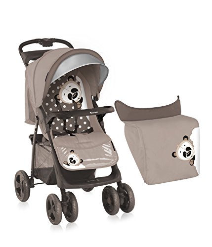 LORELLI BABY STROLLER FOXY+FOOTCOVER BEIGE PANDA buggy pushchair bertoni buggy