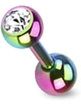 Paula & Fritz® Ohr Cartilage Hantel aus Edelstahl Chirurgenstahl 316L mit Tita...