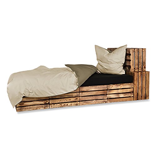 Baumwolle Renforcè Bettwäsche 2-4 teilig 135×200 + 80×80 cm mit Reißverschluss, in vielen Designs – 4 tlg. Set 2x135x200 + 2x80x80 cm Baumwolle Renforcè Bettwäsche Uni Wende Umbra-Sand + GRATIS 1x Waschhandschuh von Falco - 2