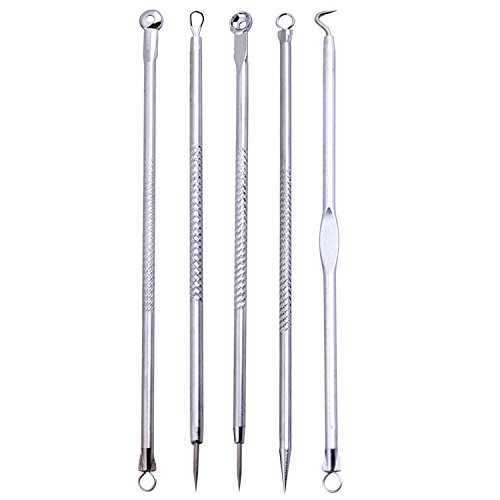 5Pcs Blackhead Pimple Blemish Acne Extractor Needles Extractor Remover Tool Set