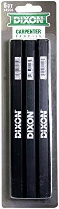 14206 Medium, Black and Silver Carpenter Pencils (6 Pack)