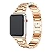 Produktbild Jamicy Luxus Legierungs Kristalluhr Band Handgelenk Bügel für Apple Uhr Reihe 3 38mm / 42mm (Rose Gold, 38mm)