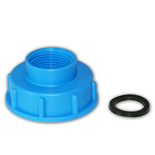 Stabilo-Sanitaer Kunststoff IBC Adapter Deckel S60x6 55/60 mm 1 Zoll Innengewinde Anschluss Zubehör für Tank Wasserbehälter - 4