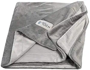 PetFusion Small Dog or Cat Blanket (31x27). Reversible Gray Micro Plush. [100% Soft Polyester]