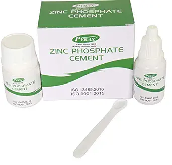 Pyrax Dental Zinc Phosphate Cement (1 x 30 gm powder jar, 1 x 15 ml Liquid, 1 x spoon, 1 x Mixing pad) Product From Factory