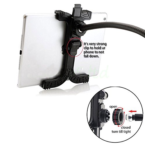 LESHP Tablet Schwanenhals Halterung Ständer, 360 Grad drehbar Verstellbare Klemme für iPad Pro 24,6 cm iPad Air/Air 2, iPad Mini 3/Mini 2/Mini (schwarz) - 3