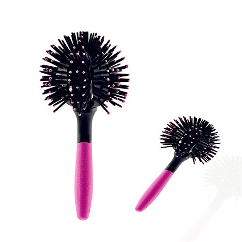 Careshine New 3D Curl Brush Styling Salon Round Hair Curler Comb Curling Tool