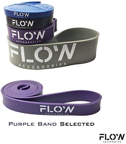Resistance Bands By Flow Accessories - Pull Up Bands Including eBook - Powerlifting - Loop Workout Bands - Travel Exercise Bands - Fitness Bands - Cross Fit Bands - (Premium Quality Exercise Bands for Gym, Muscle Building, Strength, Speed, Pull Ups, Recovery and Travel) by Flow Accessories™