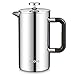 Produktbild ecooe 1L French Press Kaffe Edelstahl Kaffeebereiter Doppelwandiger Kaffeekanne aus 18/10 rostenfrei Edelstahl