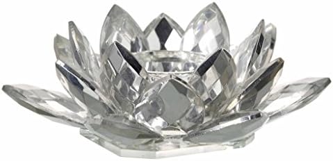 Water Lily T-Light in shimmering silver glass