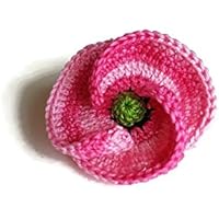 Rosa zweifarbig Mohn Brosche Schmuck handgemachte Häkeln Geschenk für ihre ihn Pin Blume Natur