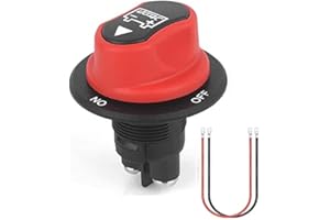 Jtron Battery Switch Isolator Switch Motorcycle 50A On/Off Battery Switch 12V-50V Mini with 10AWG Cable 50cm for Marine Boat Caravan Car Vehicles Yacht Bus (50A)
