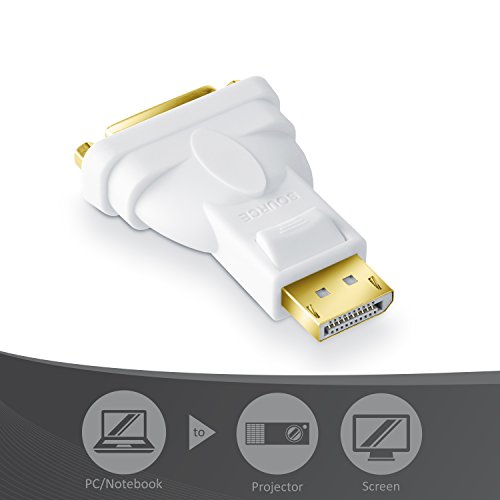 CSL – HQ Premium DisplayPort (DP) auf DVI-I-Adapter | Zertifiziert / HDCP und EDID | Full HD 1080p Auflösung | vergoldete Kontakte | für Grafikkarten / PC / Beamer / Monitor | weiß (matt) - 3