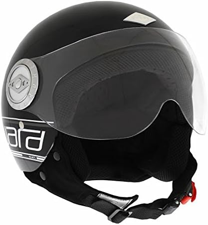 Edguard Jet Bobber Motorbike Helmet, Black, L