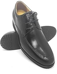 ZERIMAR Zapatos con alzas interiores para caballeros Aumento + 7 Cm Zapato fabricado en piel vacuna de alta calidad