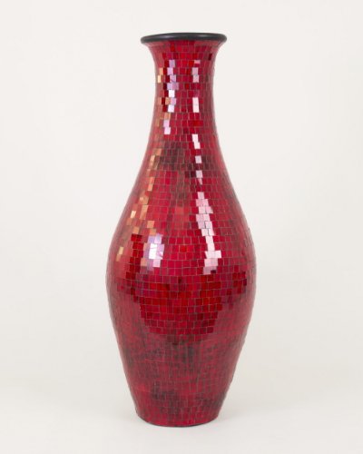 Große Bodenvase mit Glasmosaik 100 cm, Keramik, Rot - 2