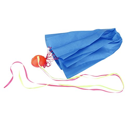 MagiDeal 65cm Tangle-Free Mini Parachute Sky Flying Kid Outdoor Funny Toy Gifts Blue