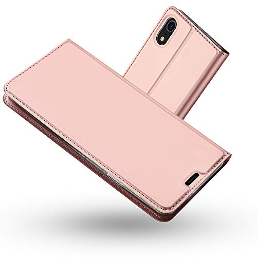 RADOO iPhone XR Case, Ultra Slim Premium PU Leather Flip Wallet Case Cover Bumper Folio Flip Cover with [Card Slot] for Apple iPhone XR 6.1 Inch (Rose Gold)