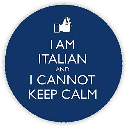 I AM ITALIAN AND I CANNOT KEEP CALM Button Badge 45mm Medium Pinback Pin Back Lapel Novelty Gift