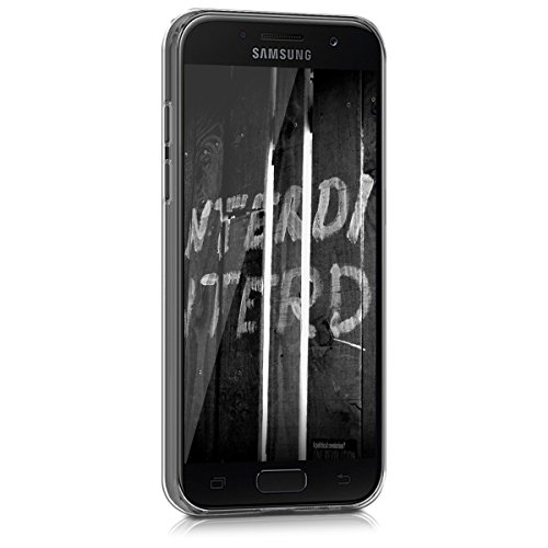 kwmobile Funda para Samsung Galaxy A3  2017  - Carcasa de  TPU  para m  vil y dise  o Don t Touch my Phone en  Blanco Negro 