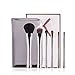 DUcare 6Pcs Premium Animal Hair and Synthetic Fibers Makeup Brushes Natural Cosmetics Set with Holder