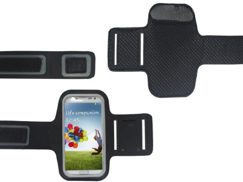 Bestwe Samsung Galaxy S5 Schwarz Neoprene Sports Jogging Armband Tasche Oberarmtasche Schutz Hülle Etui Case (Samsung Galaxy S4) - 3