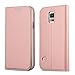 Price comparison product image Cadorabo Book Case works with Samsung Galaxy S5 / S5 NEO in CLASSY ROSÉ GOLD - with Magnetic Closure, Stand Function and Card Slot - Wallet Etui Cover Pouch PU Leather Flip