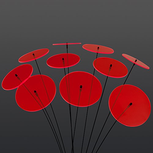 SUNPLAY „Sonnenfänger-Scheiben“ in ROT, 10 Stück je 10 cm Durchmesser im Set + 35 cm Schwingstäbe - 2