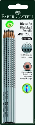 Faber-Castell 117697 – 6 Bleistifte GRIP 2001, Härtegrad: HB, Schaftfarbe: silber - 2