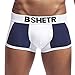 Produktbild BURFLY Sommer Mode Herren Weiche Spleißunterhose Kurze, Männer Baumwolle Atmungsaktive Unterhose Sexy Höschen Boxer