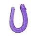 Produktbild Moonbrid Orgasmus-Schlange,Deluxe Doppel-Dildo Penis Nachbildung (14cm),dicker Dildo mit 2 schönen Eicheln,Doppel-Penetration,weibliche Paare, Vaginal Anal Action,kein PVC,Sex-Spielzeug,Doppeldildo (Purpur)