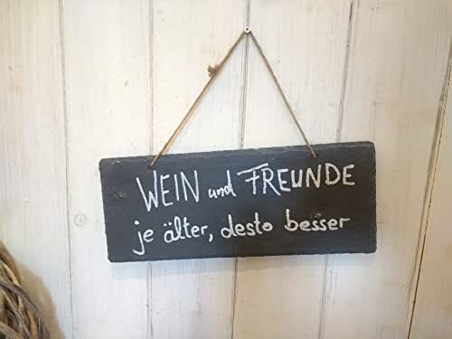 Schieferschild Wein und Freunde je älter, desto besser von Landgefühl