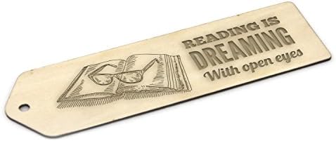 Engraved Wooden Bookmark "Reading is Dreaming..."