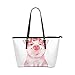 Produktbild Schwein 2019 Glück Maskottchen Tier Große Weiche Leder Tragbare Top Hand Totes Taschen Kausale Handtaschen Mit Reißverschluss Schulter Shopping Geldbörse Gepäck Organizer Für Dame Mädchen Arbeit