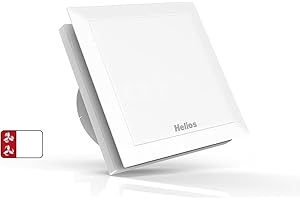 Helios Badlüfter M1/100 mit Nachlaufsteuerung, Feuchtesteuerung, Bewegungsmelder weiß zur Belüftung in Bad und WC gegen Feuchtigkeit und Schimmel, 100 mm Durchmesser (Modell mit zwei Drehzahlstufen)