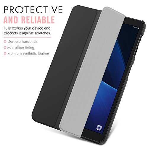 MoKo Samsung Galaxy Tab A 10.1 Hülle – Ultra Lightweight Slim PU Leder Schutzhülle Smart Case mit Standfunktion und Auto Sleep / Wake Up Funktion für Samsung Galaxy Tab A 10.1 Zoll (2016) Wi-Fi/ LTE T580N / T585N Tablet-PC, Schwarz - 3