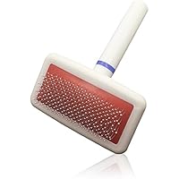 Unterwollbürste für Langhaarige und Mittellanghaarige Haustiere, ideal für Hunde und Katzen | Fellbürste Hundebürste Katzenbürste (klein, weiß)