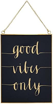 Debenhams Home Collection Glass And Metal 'Good Vibes Only' Sign