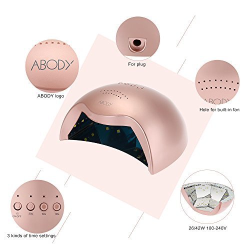 Abody 26/42W LED UV Lampen Nagel Trockner Professionelle Fingernagel und Zehennagel?Geltrocknen Maschine 100-240V EU Stecker - 3