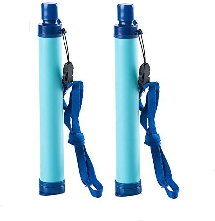 2 Pack Personal Portable Water Filter Straw For Camping, Hiking, Backpacking, Prepping And Emergencies Survival Kit Hurricane Storm Supplies
